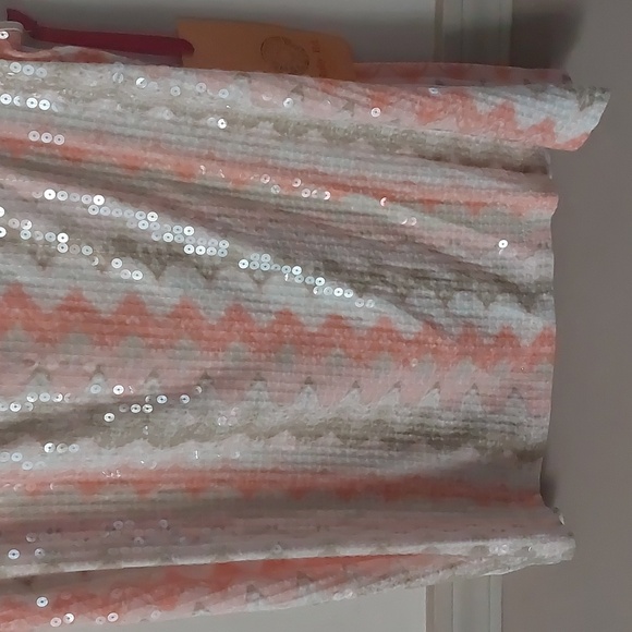 Ruby Rd. Dunemul Sequin Zig Zag Striped Dressy Tank Top Sz M - Picture 7 of 17